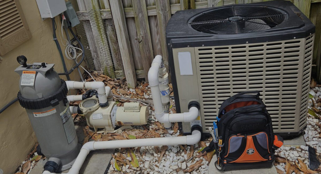 Common pool issues including pump, filter, and heater problems
