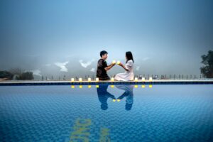 Romantic Poolside Date Night