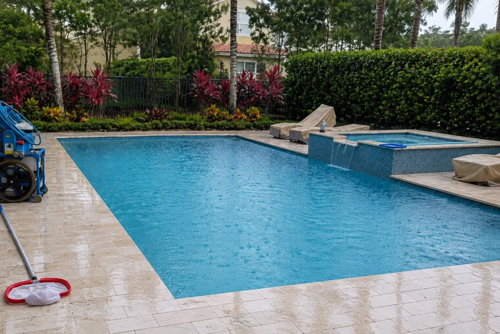 Can you swim after rain in pool water after a Florida storm